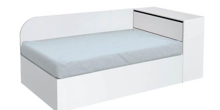 product - Високо легло тип приста + ракла Гранд бяло (120/190 см) – Промо цена