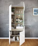 Комплект за дневна BOSS с МДФ бял гланц – Промо цена