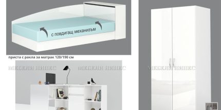 product - Детска стая с приста Дани бяло гланц – Промо цена