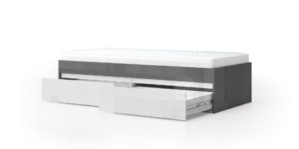 product - Високо модулно легло Лео 90 антрацит гланц/бяло гланц