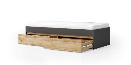 product - Високо модулно легло Лео 90 дъб вотан/антрацит