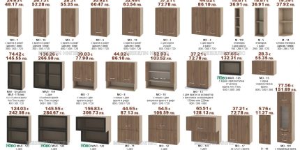 product - Кухненски модули: лице орех адмирал/ корпус мока
