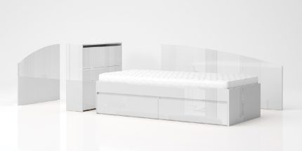 product - Високо модулно легло Лео 90 бяло гланц