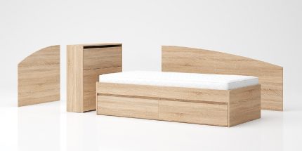 product - Високо модулно легло Лео 90 сонома светла