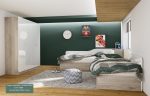 Комплект с високи ъглови легла (90/200) Сити 7084 с бяло гланц