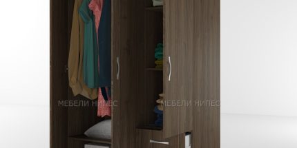 product - Гардероб трикрилен Сити 1028 орех адмирал