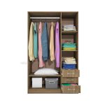 Гардероб трикрилен Сити 1028 орех адмирал