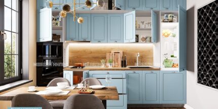 Кухни с MDF - Кухня с термоплот City 9129 – МДФ деним мат