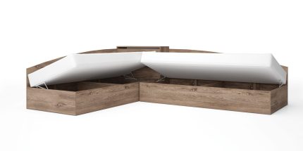 product - Комплект с високи легла Лео 107 браун (90/200 см)