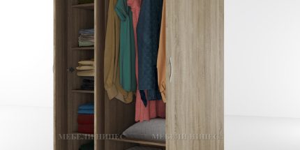 product - Гардероб трикрилен Сити 1002 сонома тъмна