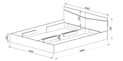 product - Спалня за матрак 160/200 см Сити 2008 сонома арвен/бяло гланц