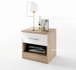 Нощно шкафче Сити 3007 сонома арвен/бяло гланц