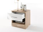 Нощно шкафче Сити 3007 сонома арвен/бяло гланц