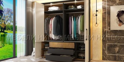 product - Гардероб Кинг с МДФ декор