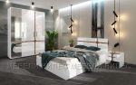 Спален комплект Енцо бяло гланц
