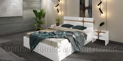 product - Спален комплект Енцо бяло гланц