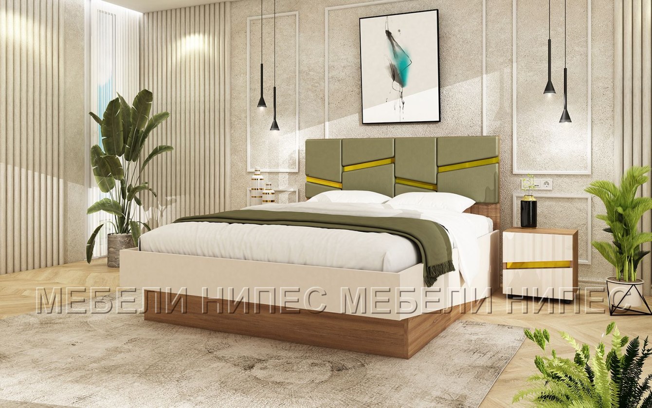 Спалня с 2 нощни шкафчета Мобили олив Спален комплект Мобили олив – НОВ МОДЕЛ