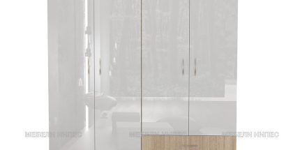 Гардероб Сити 062 сонома арвен/бяло гланц